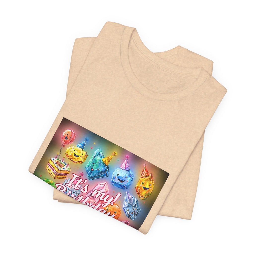 It's My Birthday Crystal Party T-Shirt | Sandy Neutrals & Oranges