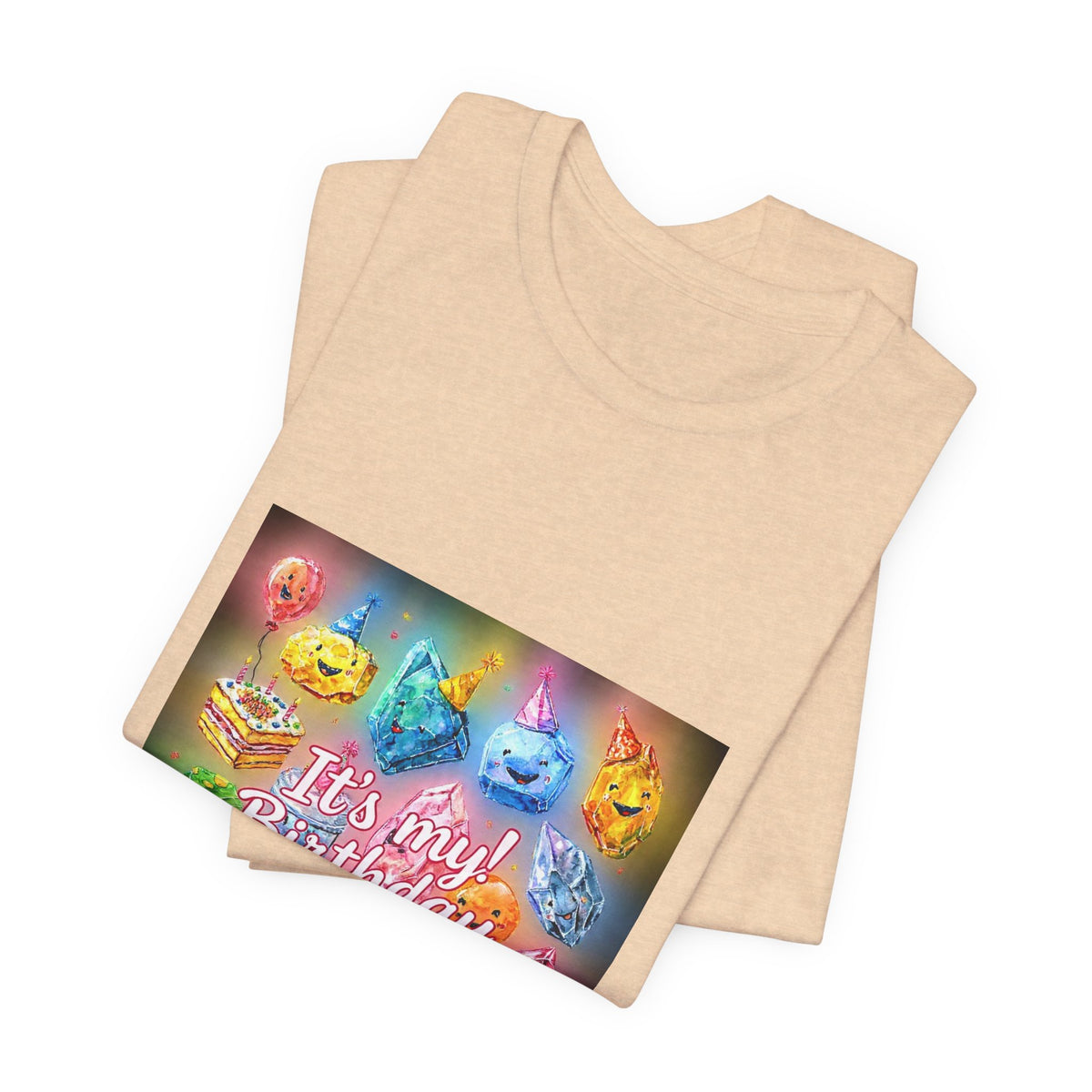 It's My Birthday Crystal Party T-Shirt | Sandy Neutrals & Oranges