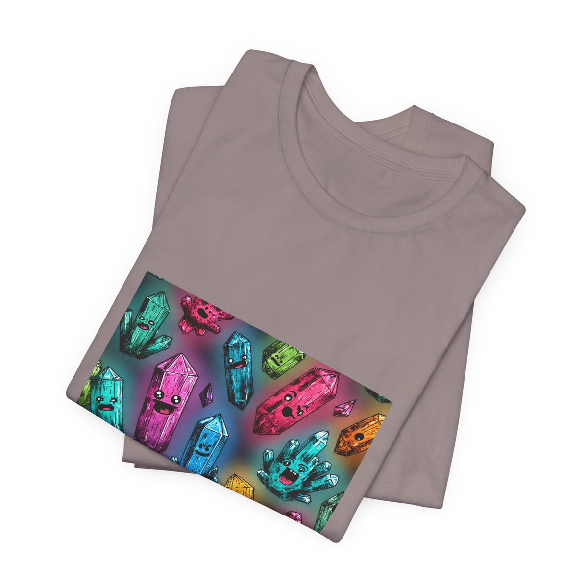 Colorful Crystal Characters T-Shirt | Sandy Neutrals & Oranges
