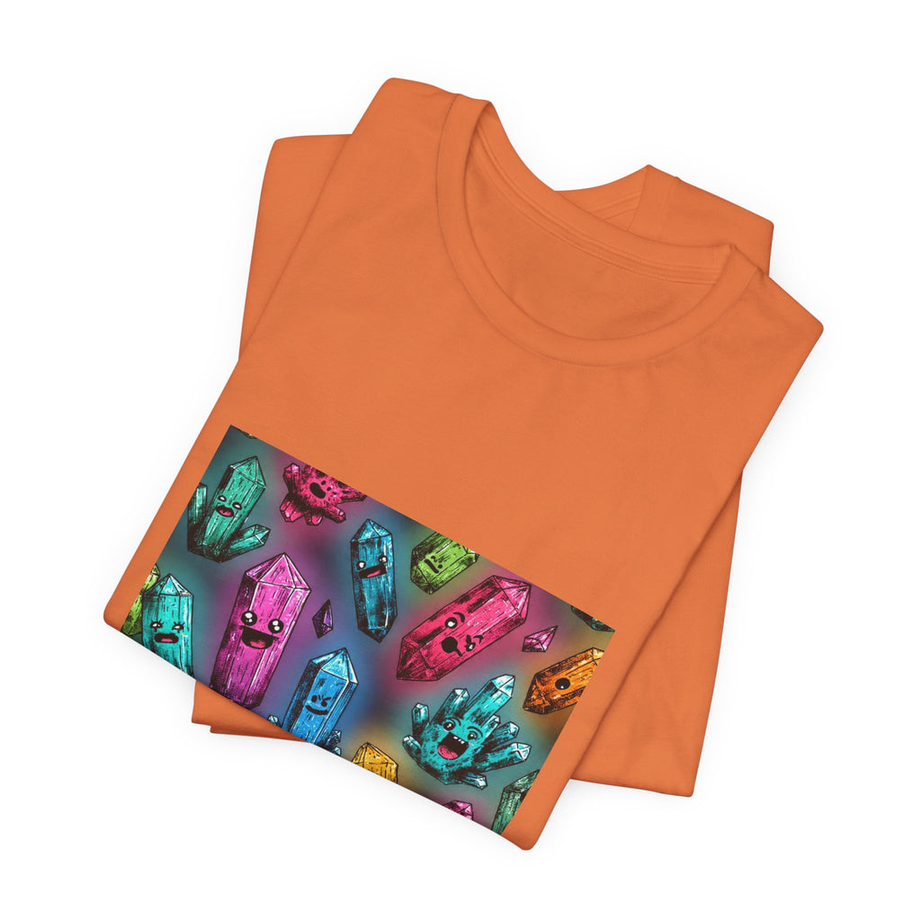 Colorful Crystal Characters T-Shirt | Sandy Neutrals & Oranges