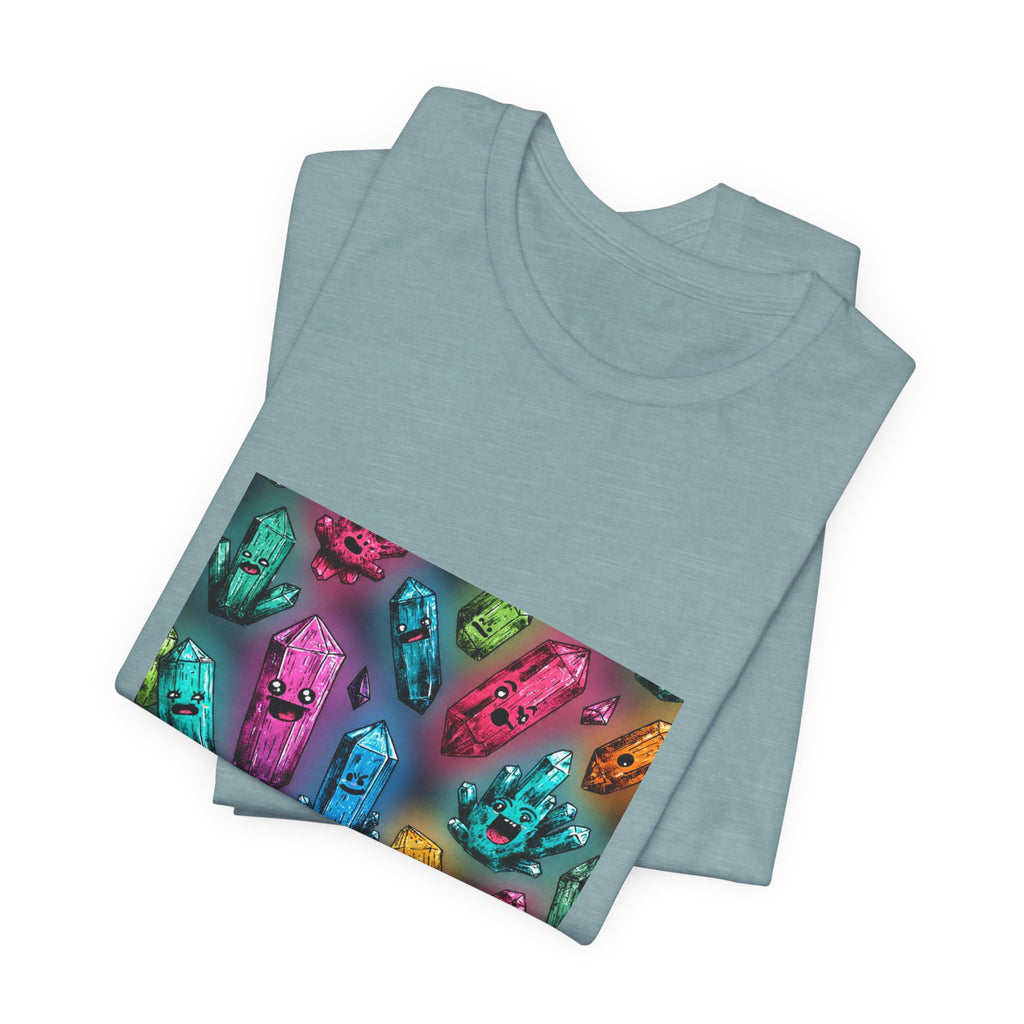 Colorful Crystal Characters T-Shirt | Soft Blues
