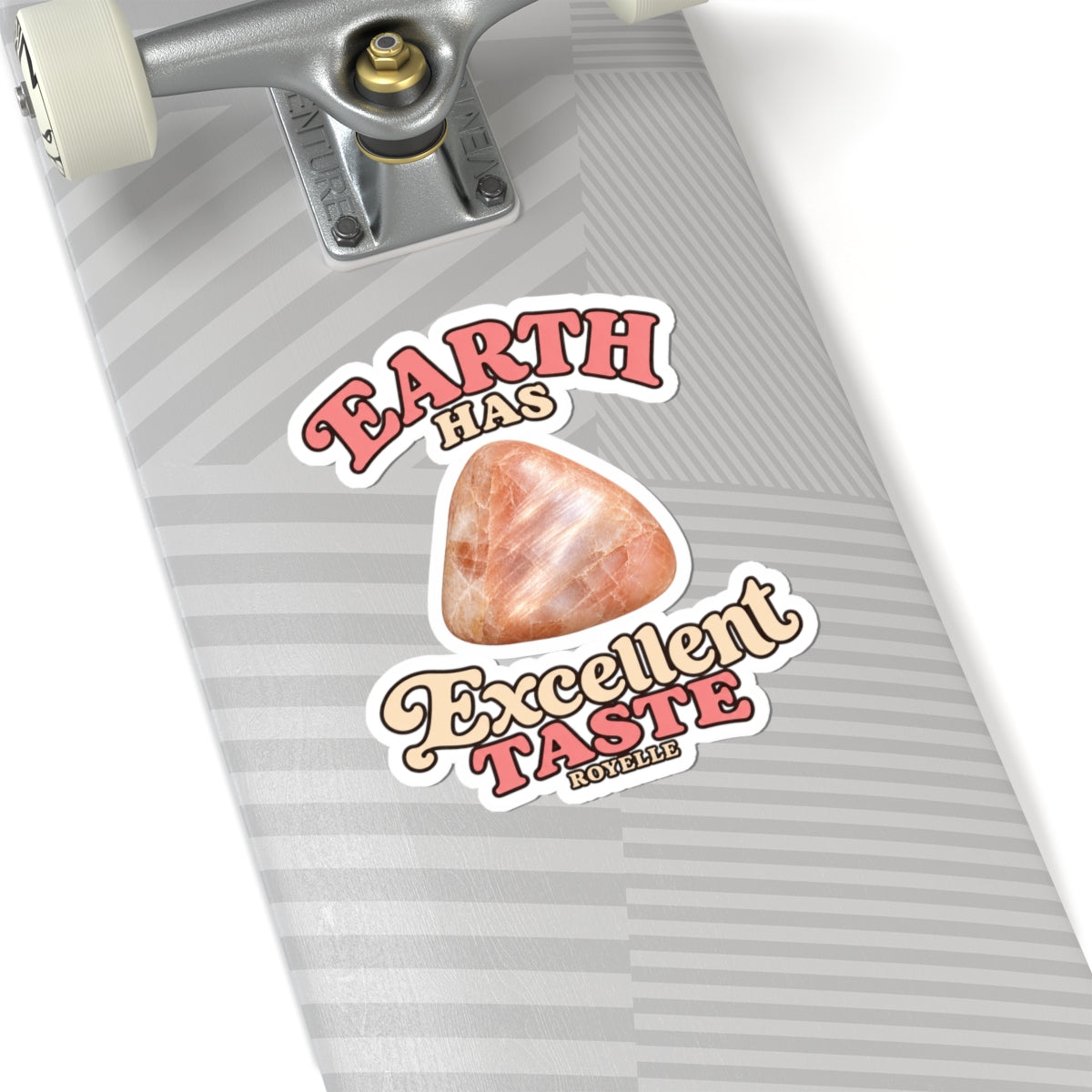 Earth Has Excellent Taste — Peach Moonstone Kiss-Cut Sticker
