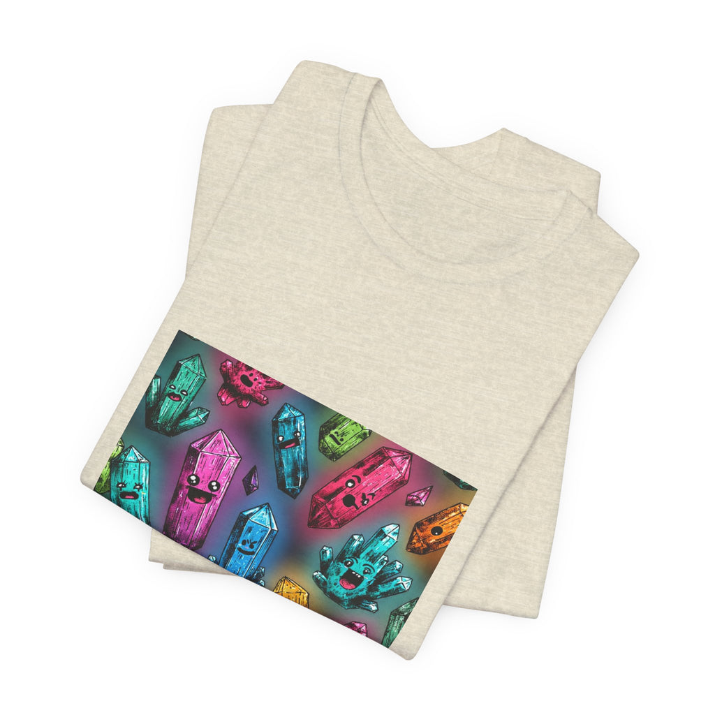 Colorful Crystal Characters T-Shirt | Sandy Neutrals & Oranges