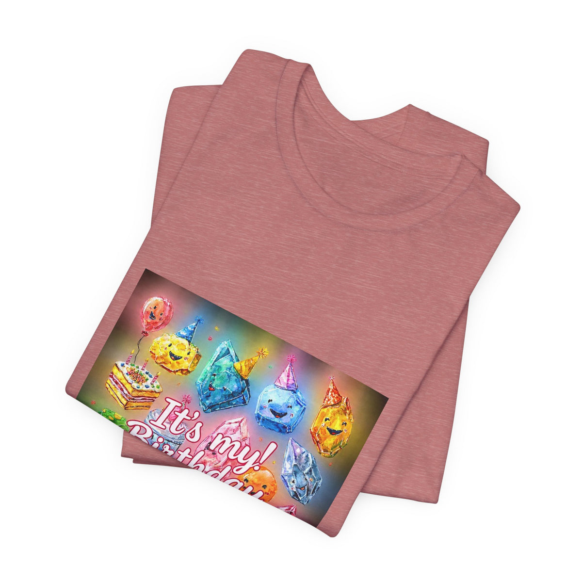 It's My Birthday Crystal Party T-Shirt | Earthy Reds & Browns