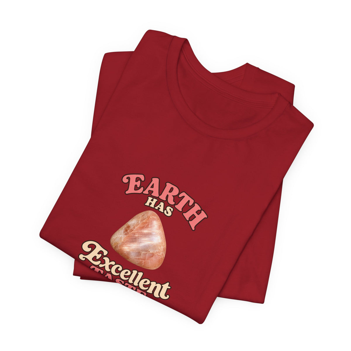 Earth Has Excellent Taste — Peach Moonstone Tee | Dark Neutrals & Reds