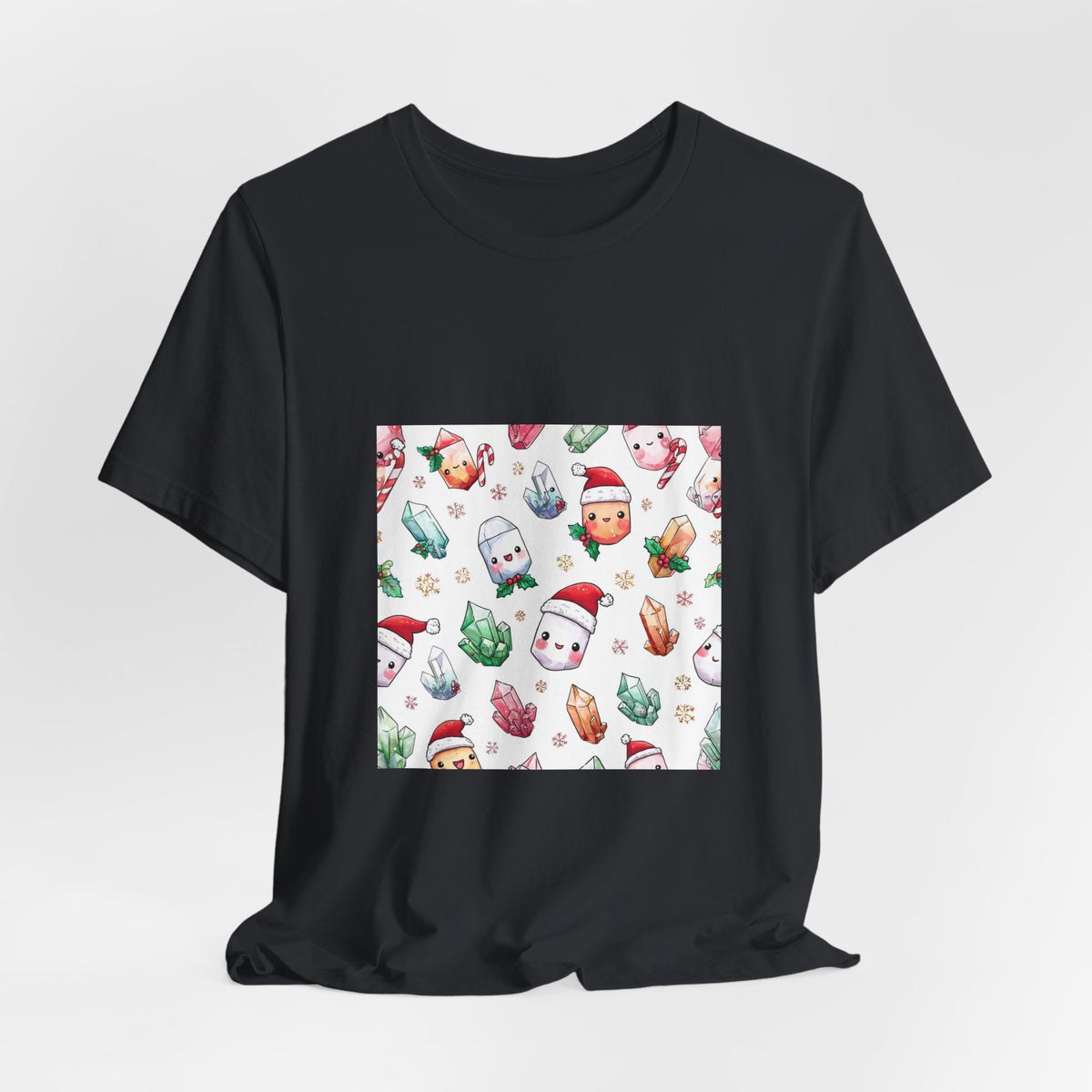 Pastel Christmas Crystal Friends T-Shirt | Dark Neutrals & Reds