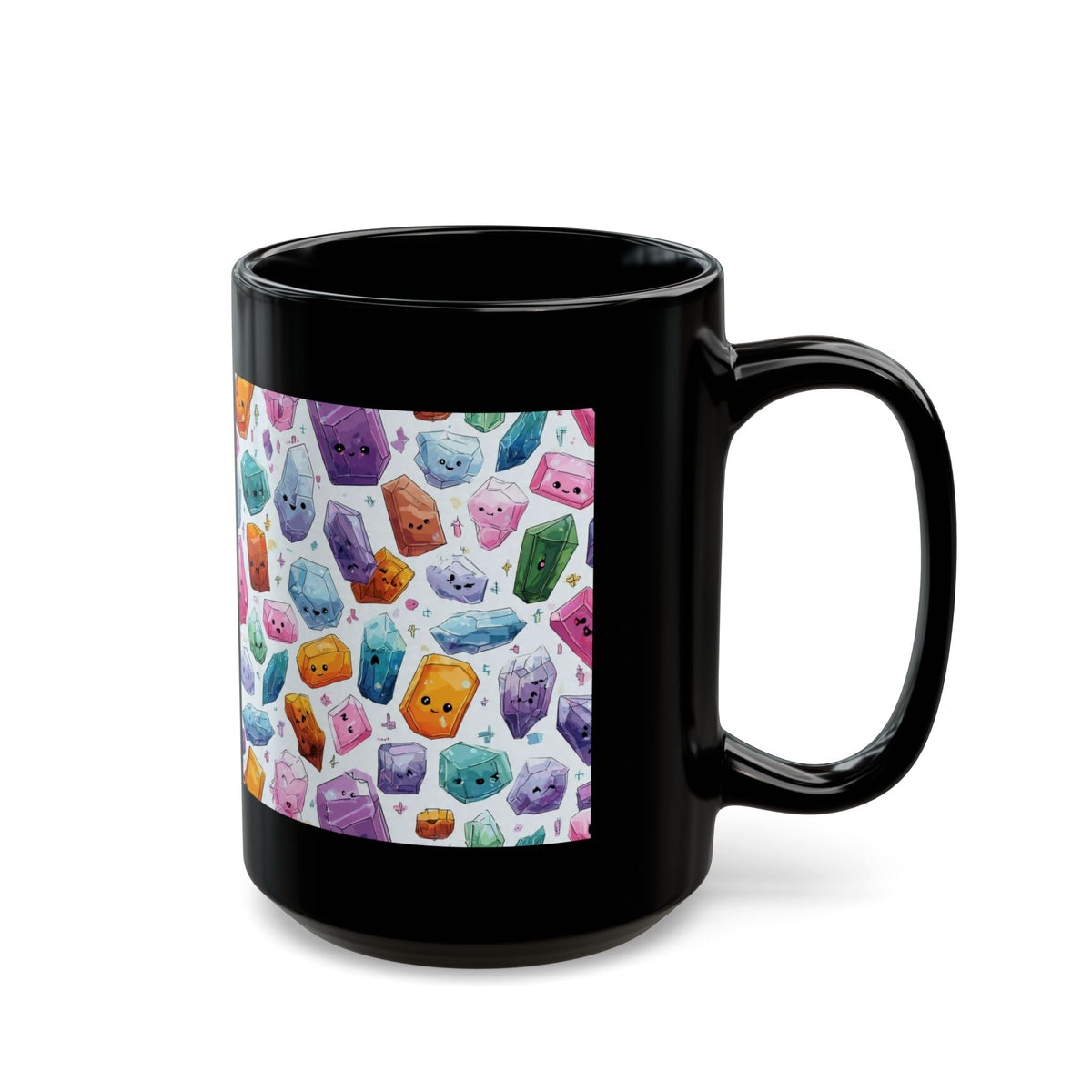 Pastel Crystal Friends Black Mug