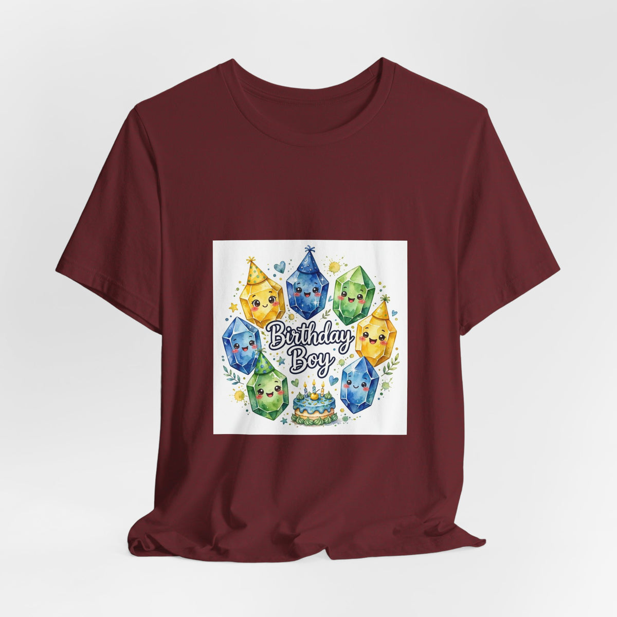 Birthday Boy Crystal Party T-Shirt | Earthy Reds & Browns