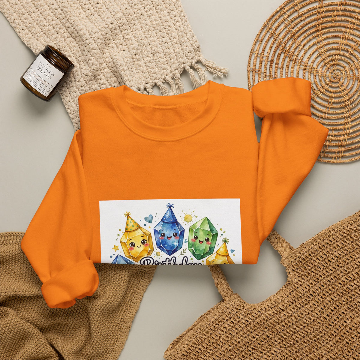 Birthday Boy Crystal Party Crewneck | Earth Tones & Brights