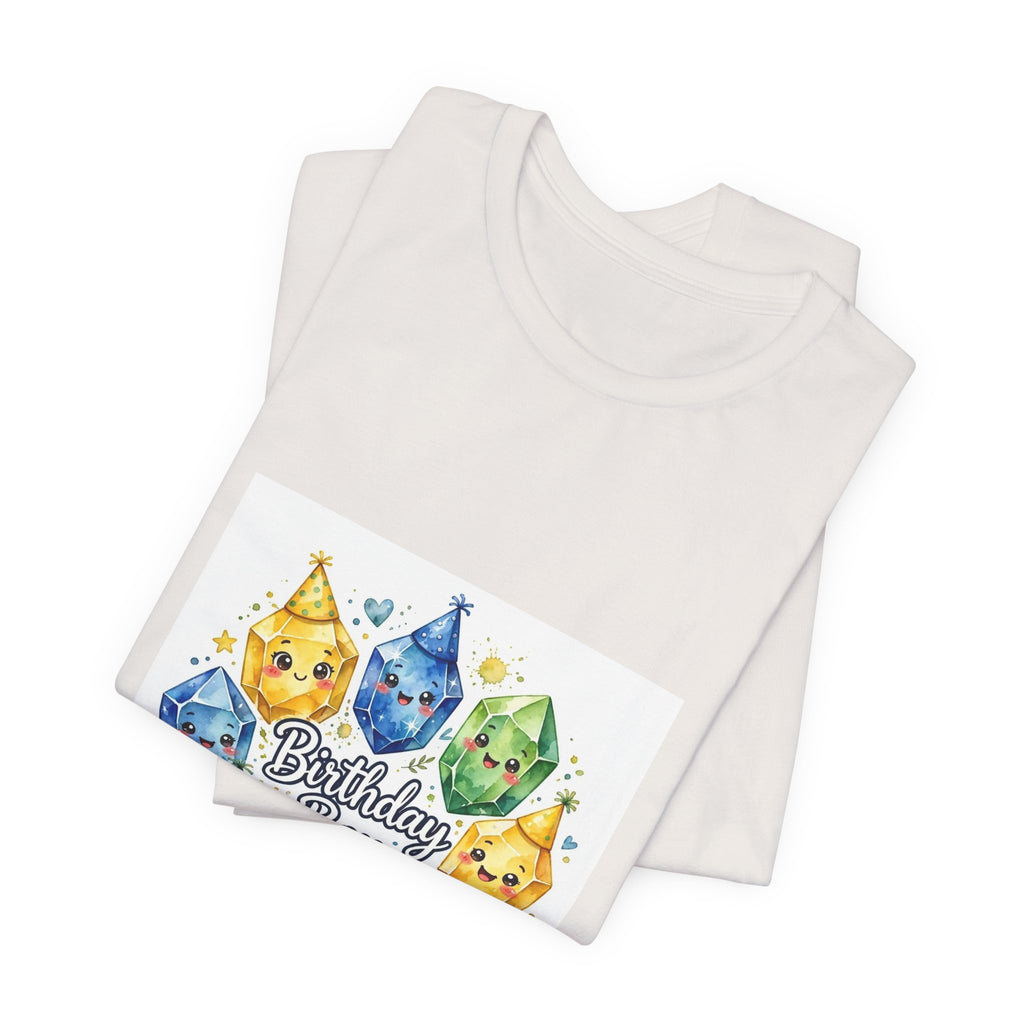 Birthday Boy Crystal Party T-Shirt | Light Neutrals