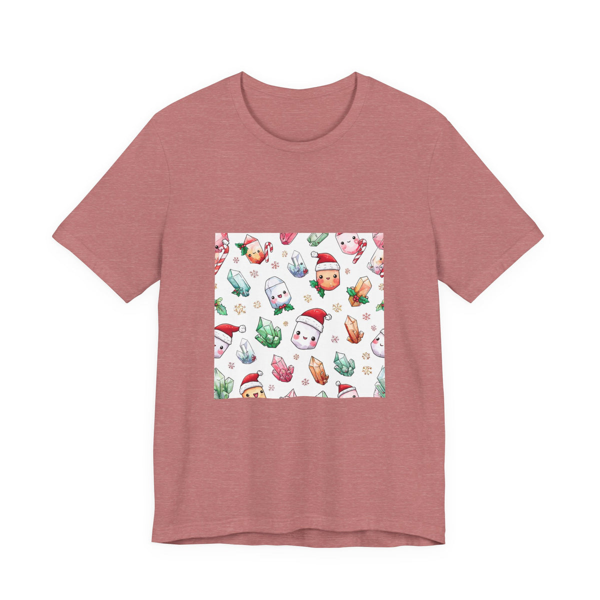 Pastel Christmas Crystal Friends T-Shirt | Earthy Reds & Browns
