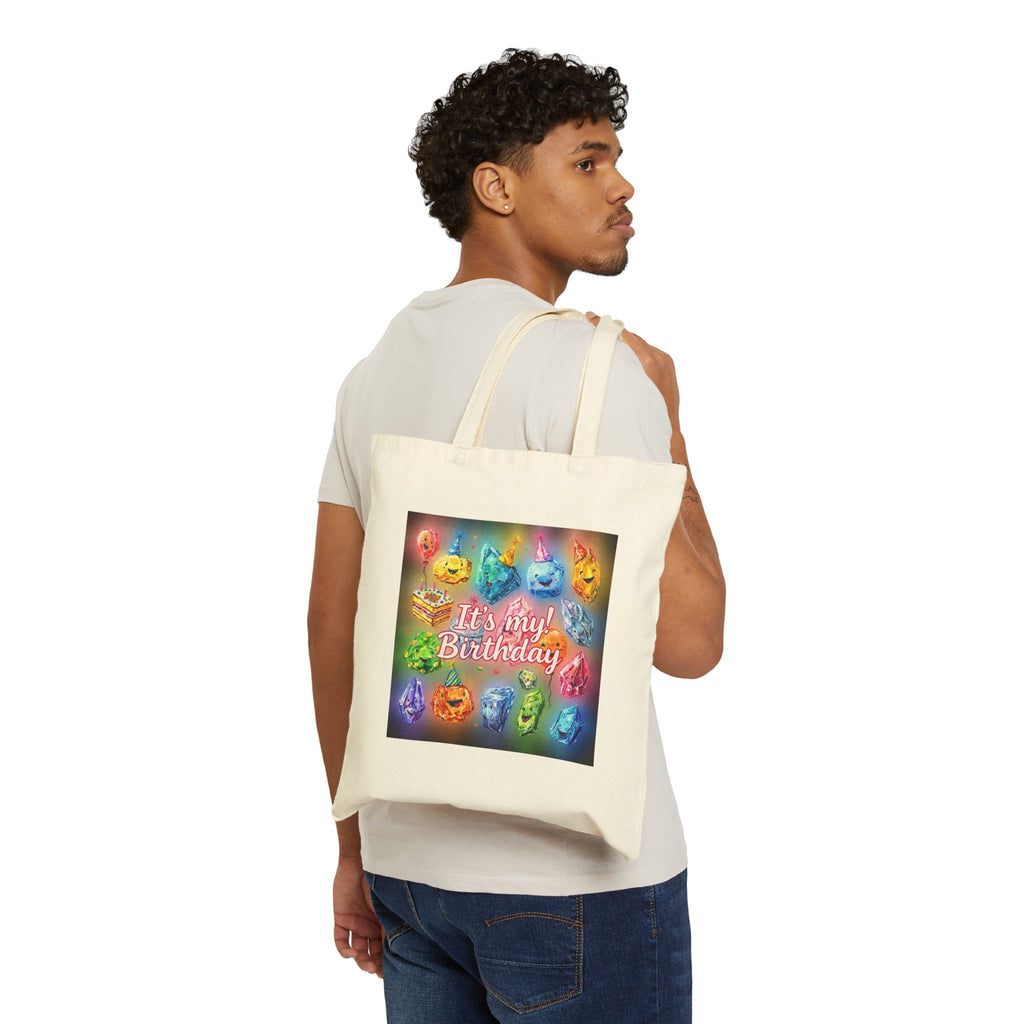 It's My Birthday Crystal Party Canvas Tote