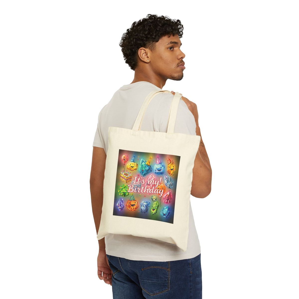 It's My Birthday Crystal Party Canvas Tote