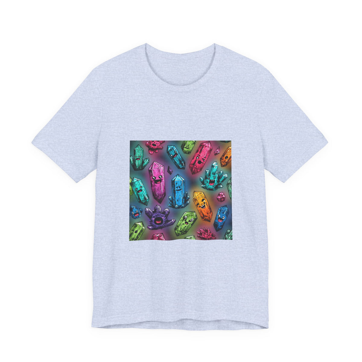 Colorful Crystal Characters T-Shirt | Soft Blues