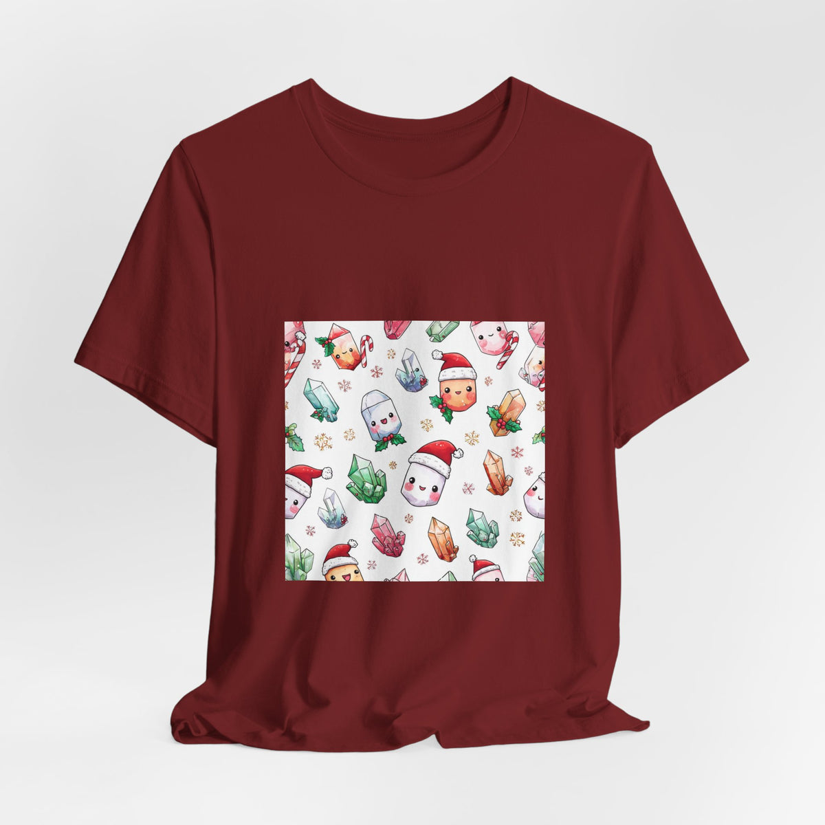 Pastel Christmas Crystal Friends T-Shirt | Earthy Reds & Browns