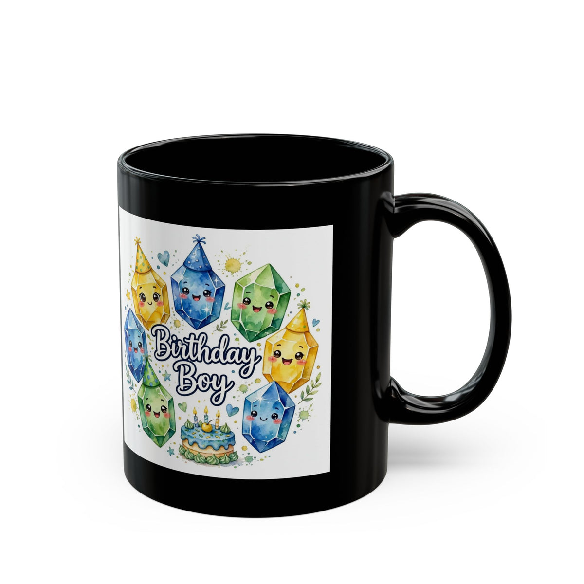 Birthday Boy Crystal Party Black Mug