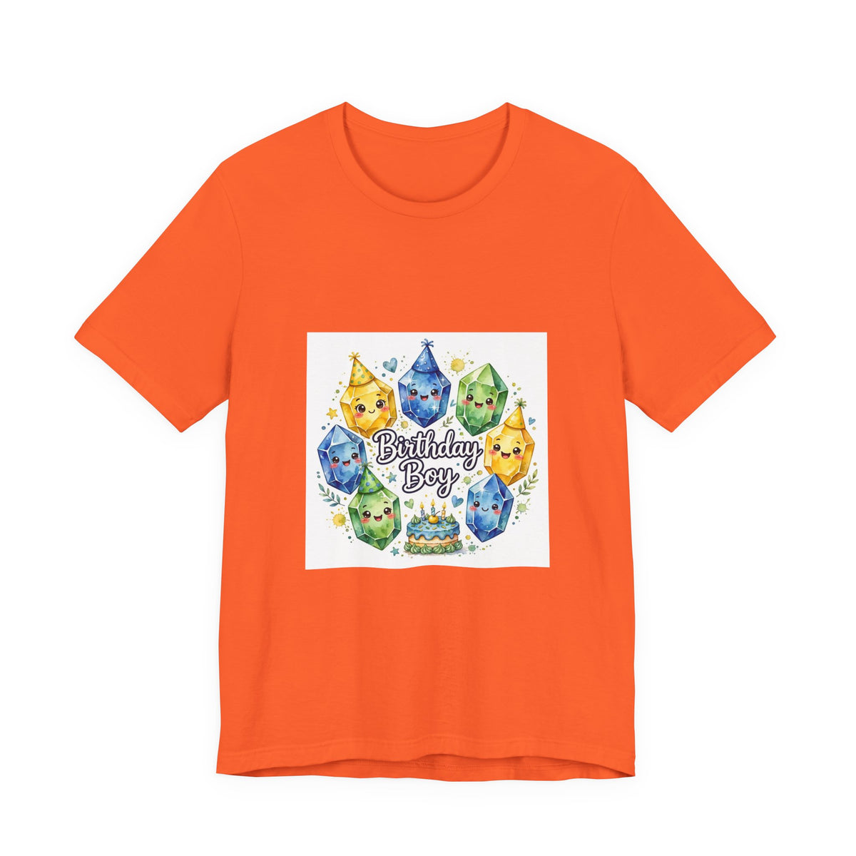 Birthday Boy Crystal Party T-Shirt | Sandy Neutrals & Oranges