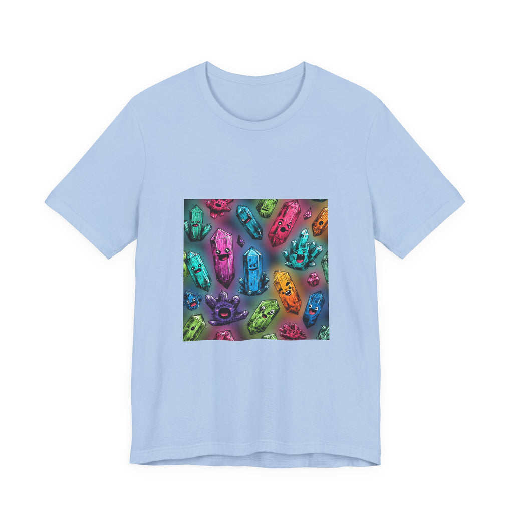 Colorful Crystal Characters T-Shirt | Soft Blues