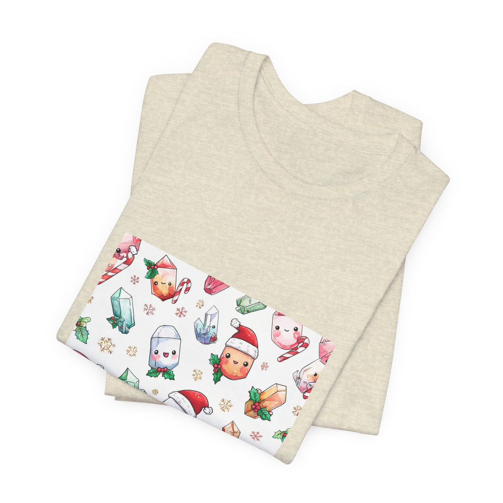 Pastel Christmas Crystal Friends T-Shirt | Sandy Neutrals & Oranges