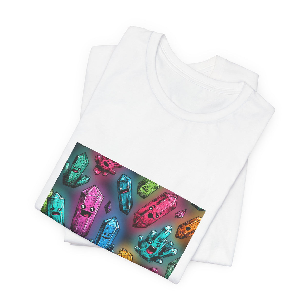 Colorful Crystal Characters T-Shirt | Light Neutrals