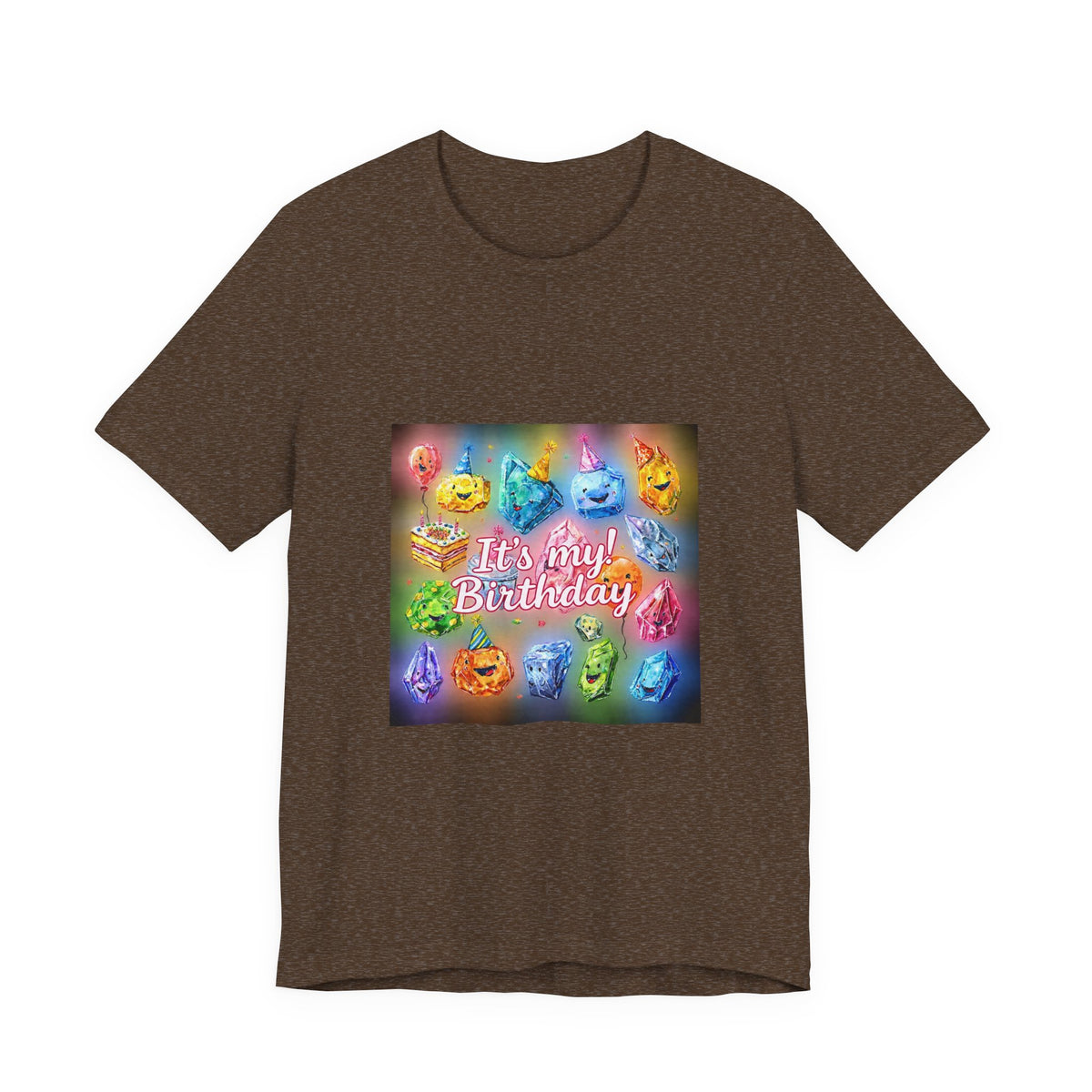 It's My Birthday Crystal Party T-Shirt | Earthy Reds & Browns
