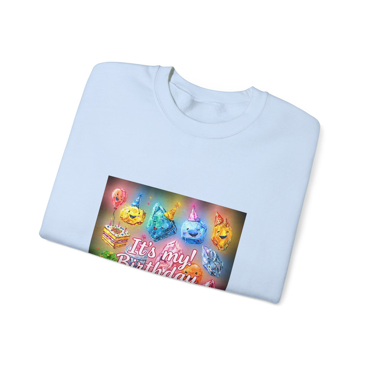 It's My Birthday Crystal Party Crewneck | Blues, Purples & Pinks