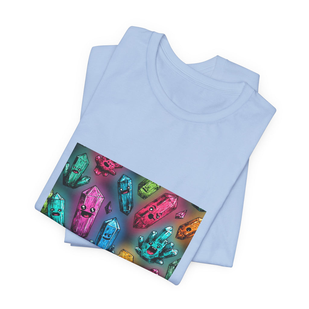 Colorful Crystal Characters T-Shirt | Soft Blues