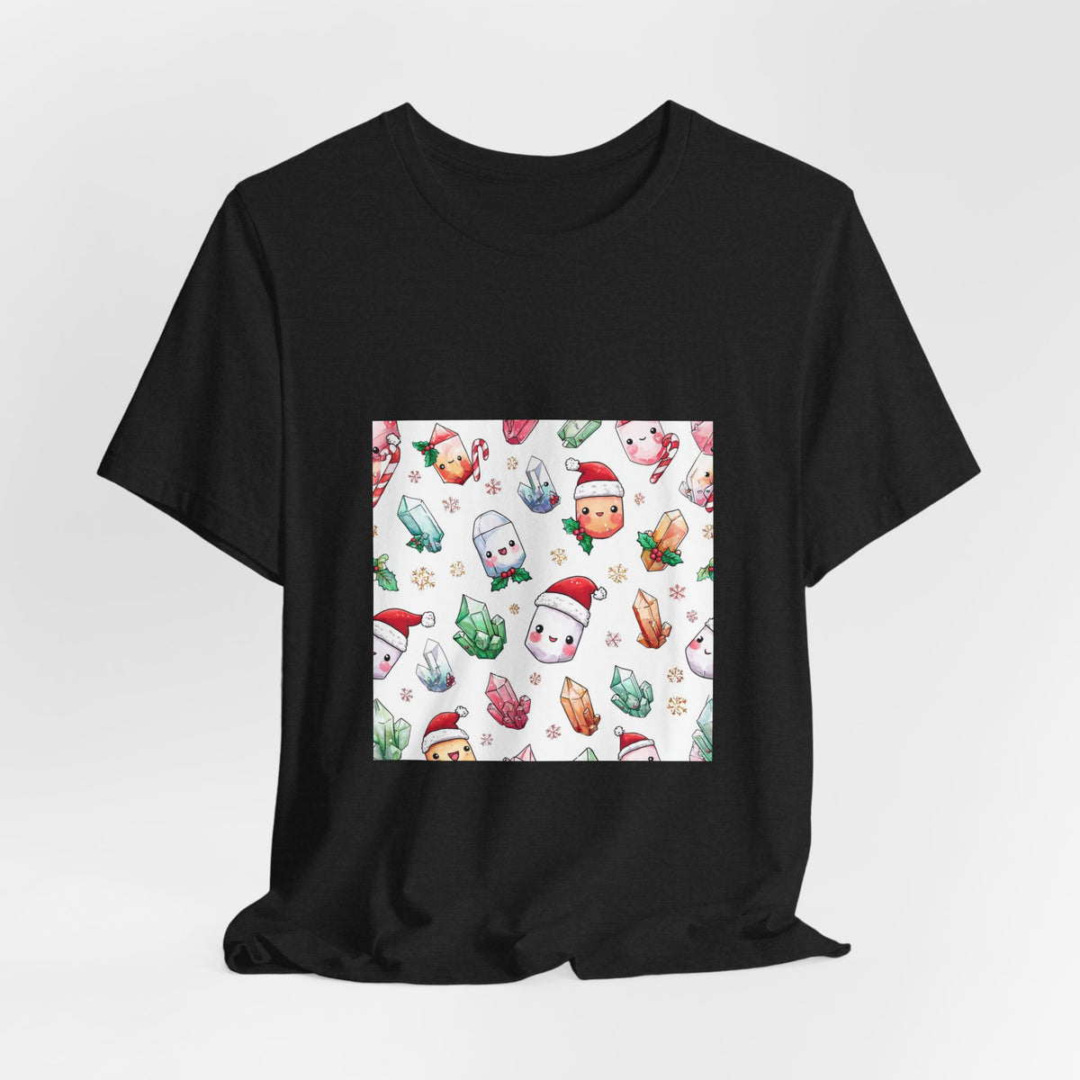 Pastel Christmas Crystal Friends T-Shirt | Dark Neutrals & Reds