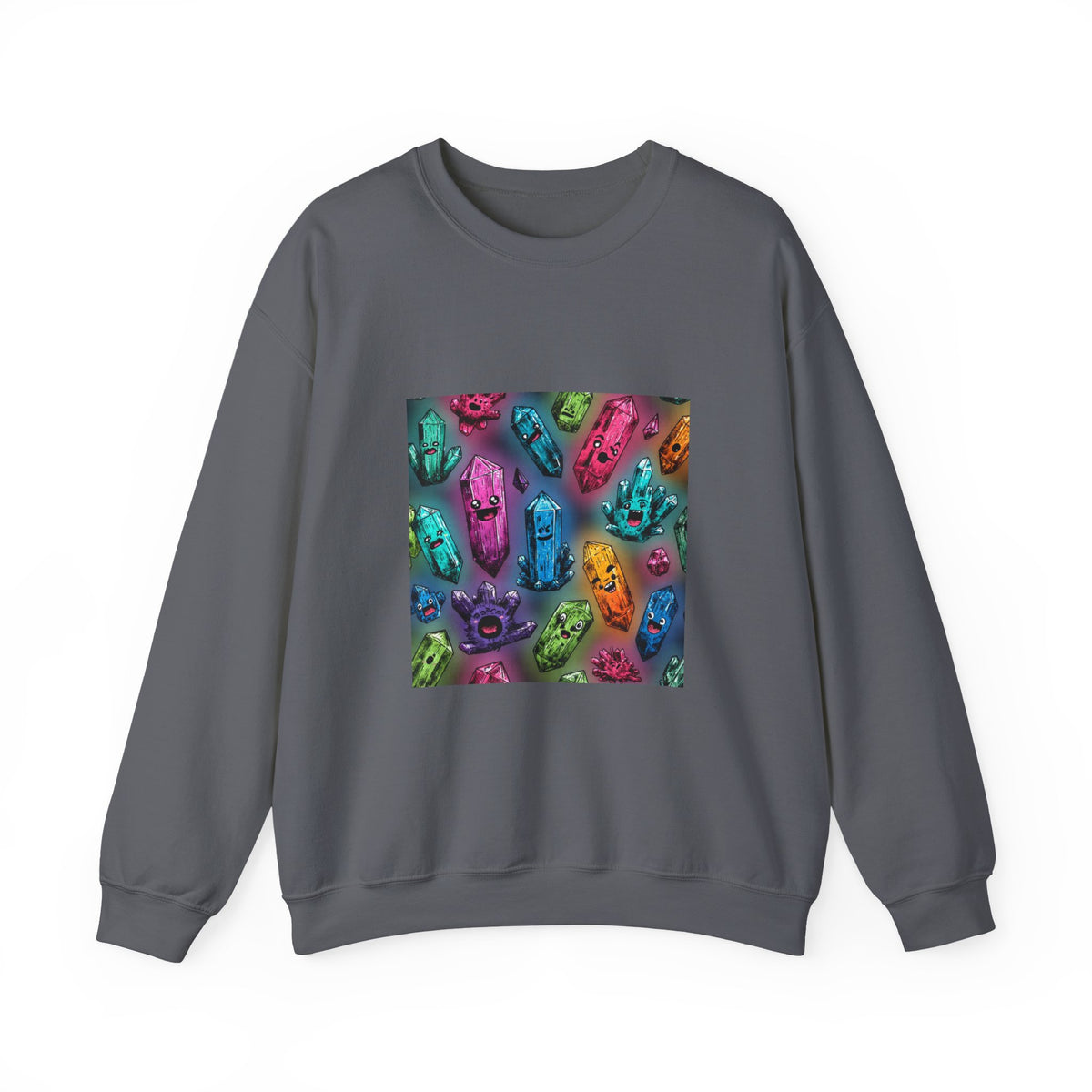 Colorful Crystal Characters Crewneck | Neutrals & Reds