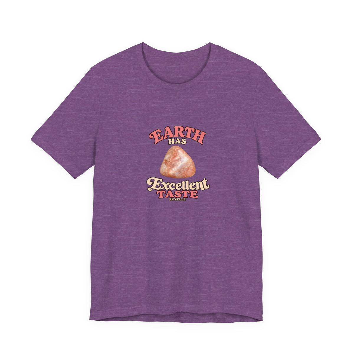 Earth Has Excellent Taste — Peach Moonstone Tee | Royal, Navy & Purple