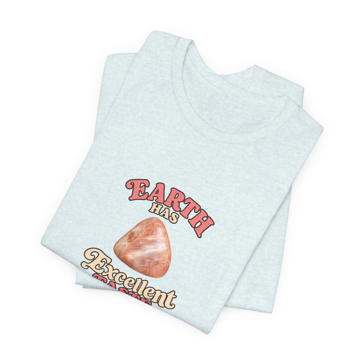 Earth Has Excellent Taste — Peach Moonstone Tee | Soft Blues