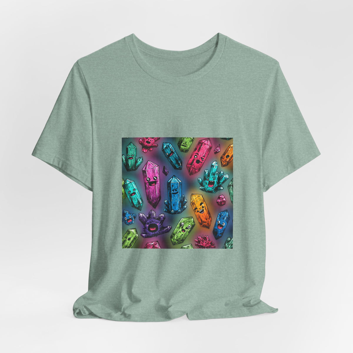 Colorful Crystal Characters T-Shirt | Soft Blues