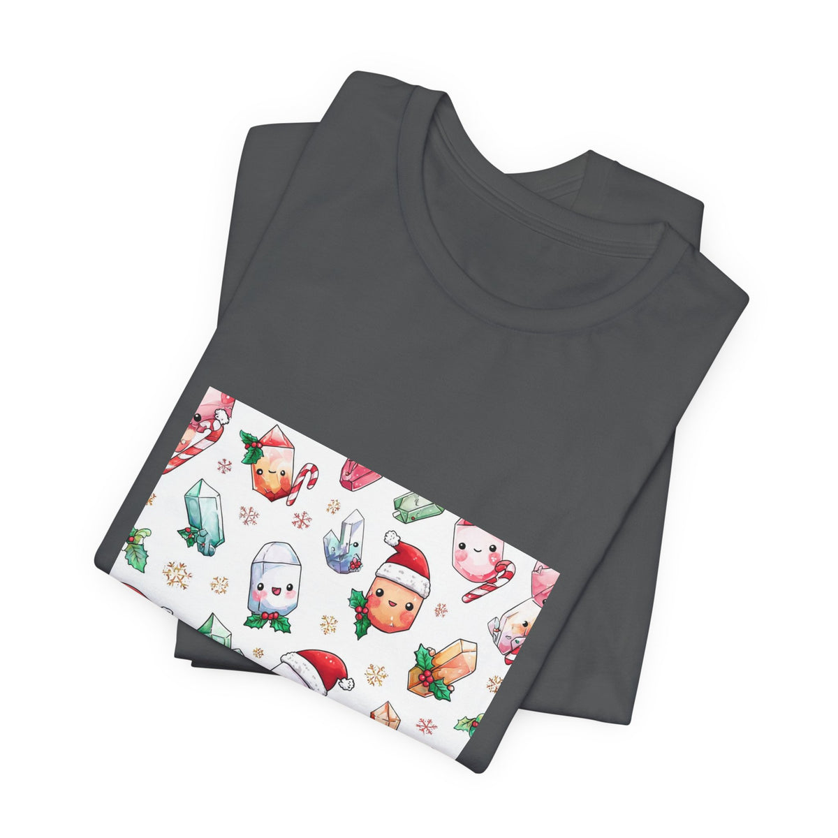Pastel Christmas Crystal Friends T-Shirt | Dark Neutrals & Reds