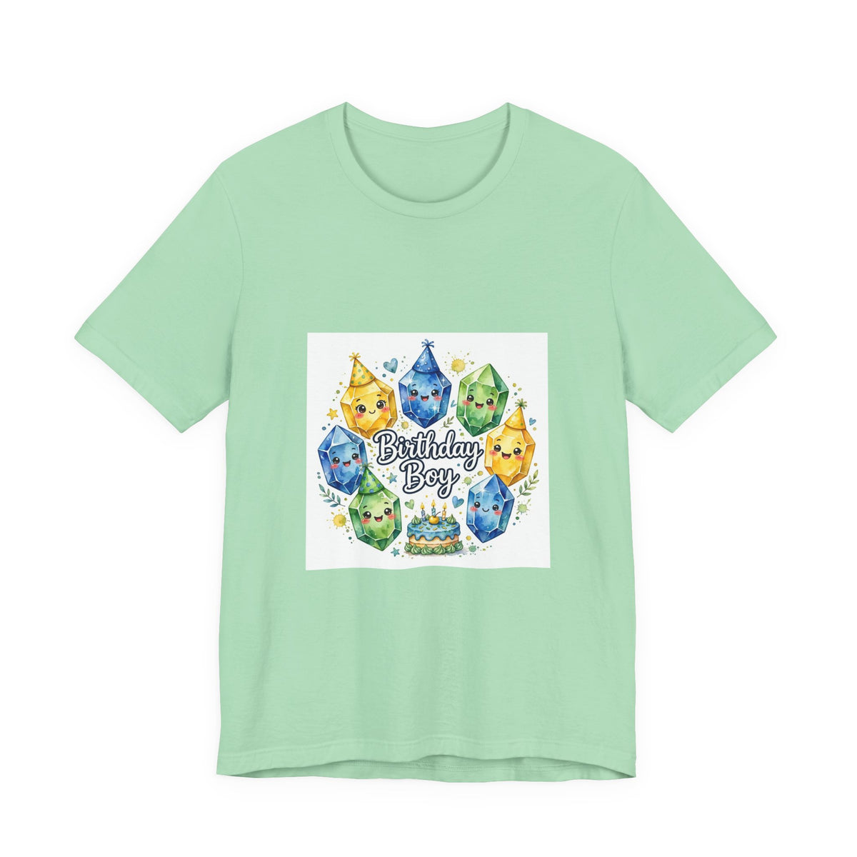 Birthday Boy Crystal Party T-Shirt | Golds, Mints & Teal