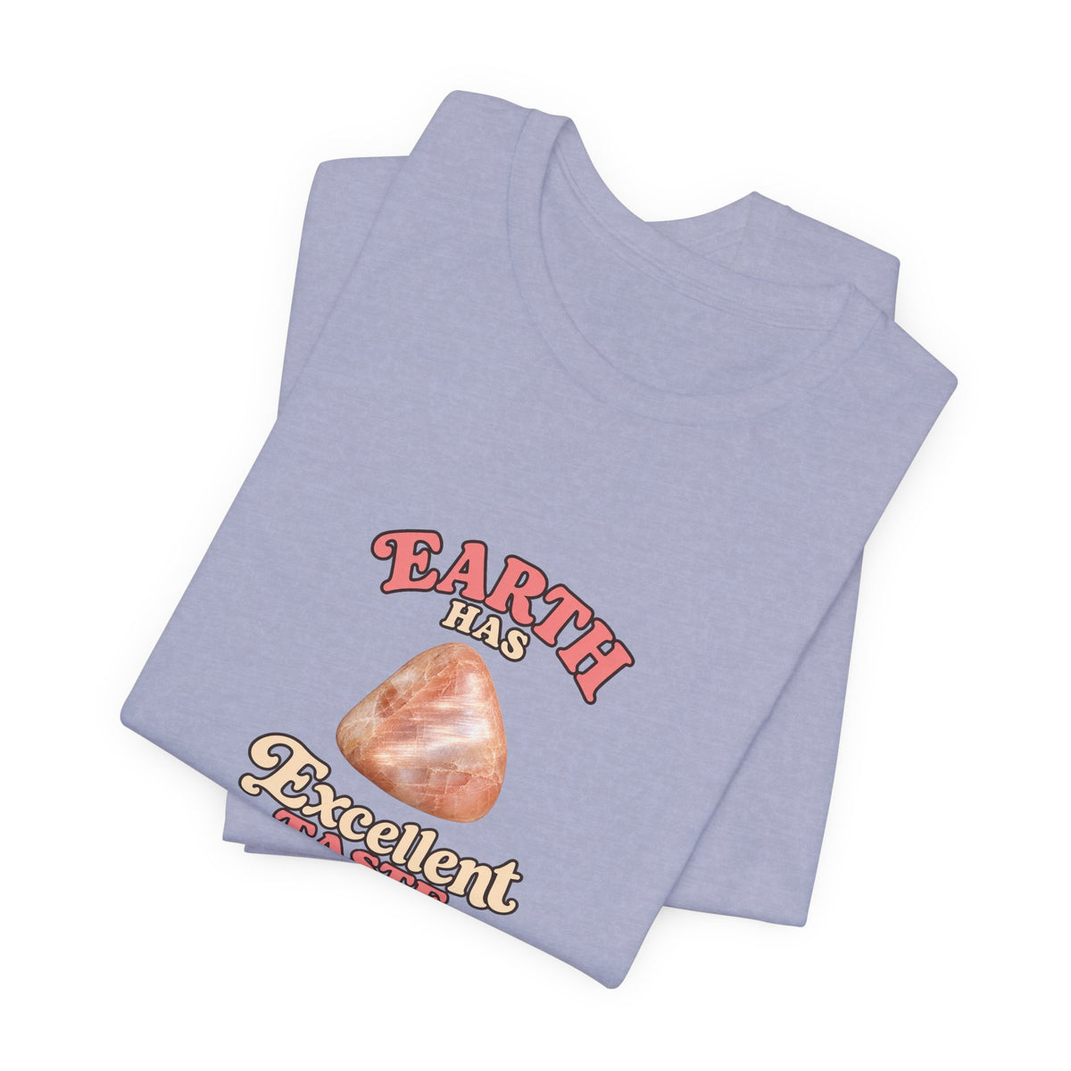 Earth Has Excellent Taste — Peach Moonstone Tee | Soft Blues