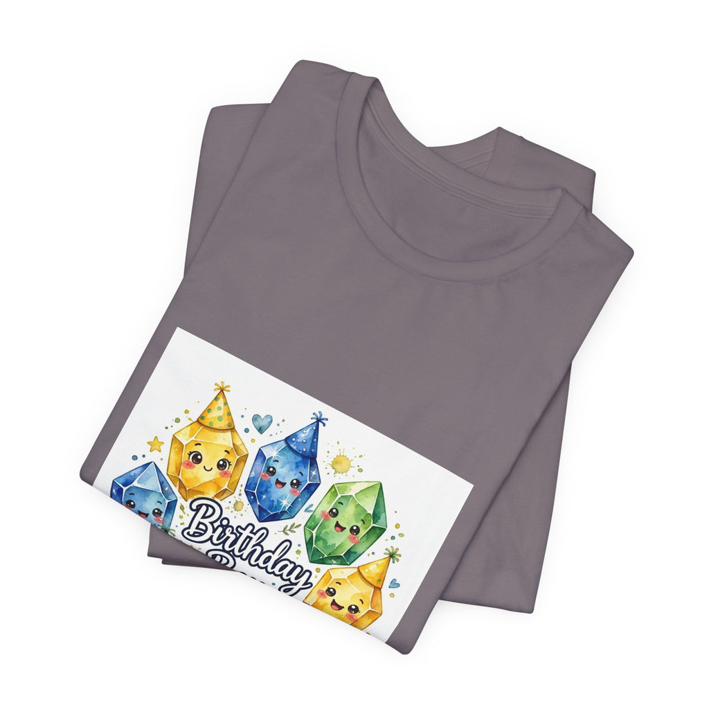 Birthday Boy Crystal Party T-Shirt | Light Neutrals