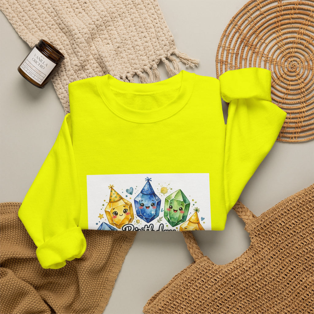 Birthday Boy Crystal Party Crewneck | Earth Tones & Brights