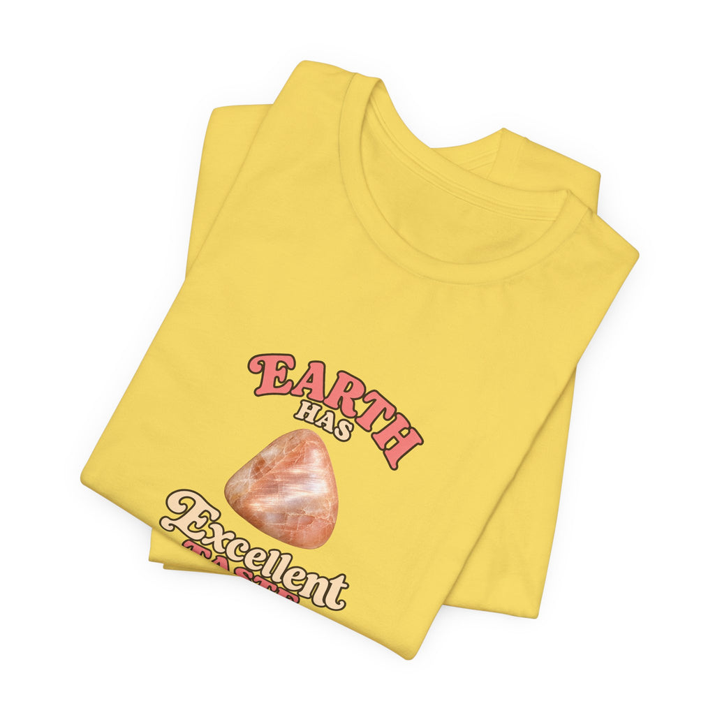 Earth Has Excellent Taste — Peach Moonstone Tee | Golds, Mints & Teal