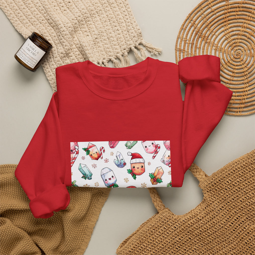 Pastel Christmas Crystal Friends Crewneck | Neutrals & Reds