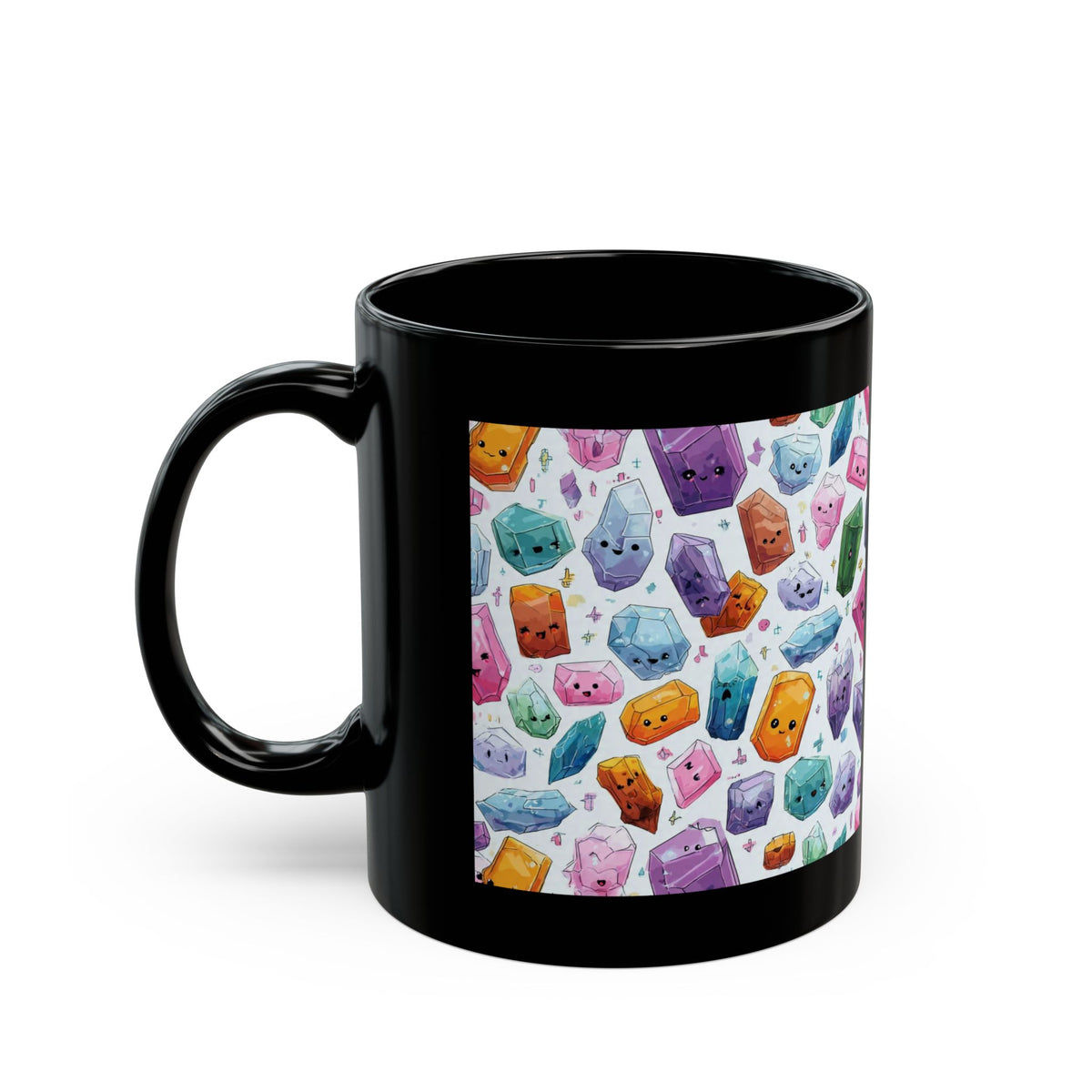 Pastel Crystal Friends Black Mug