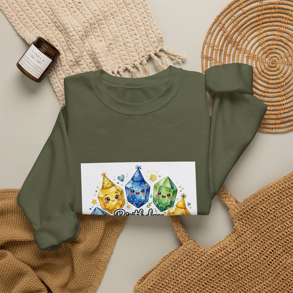Birthday Boy Crystal Party Crewneck | Earth Tones & Brights