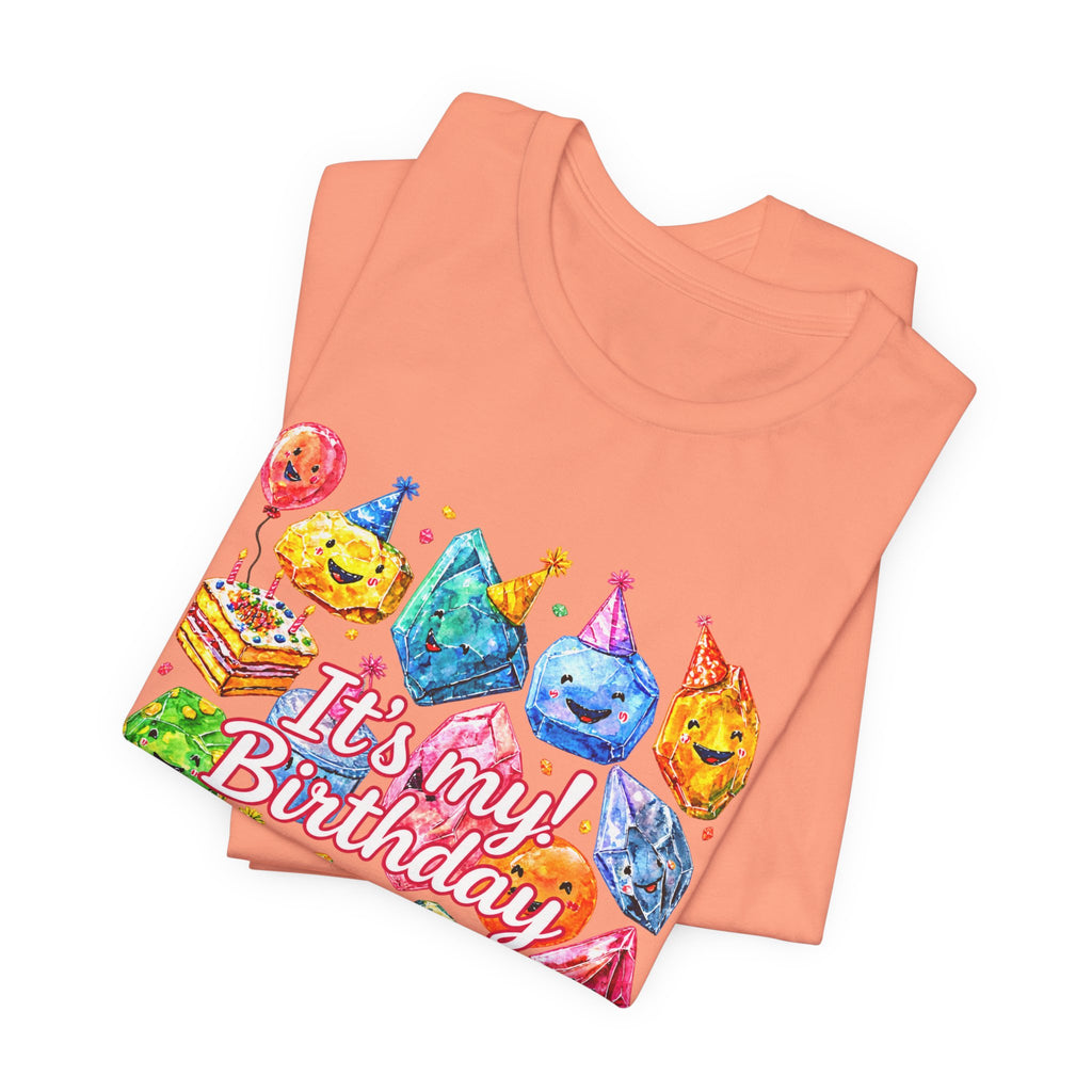 It's My Birthday Crystal Party T-Shirt | Peach & Sunset