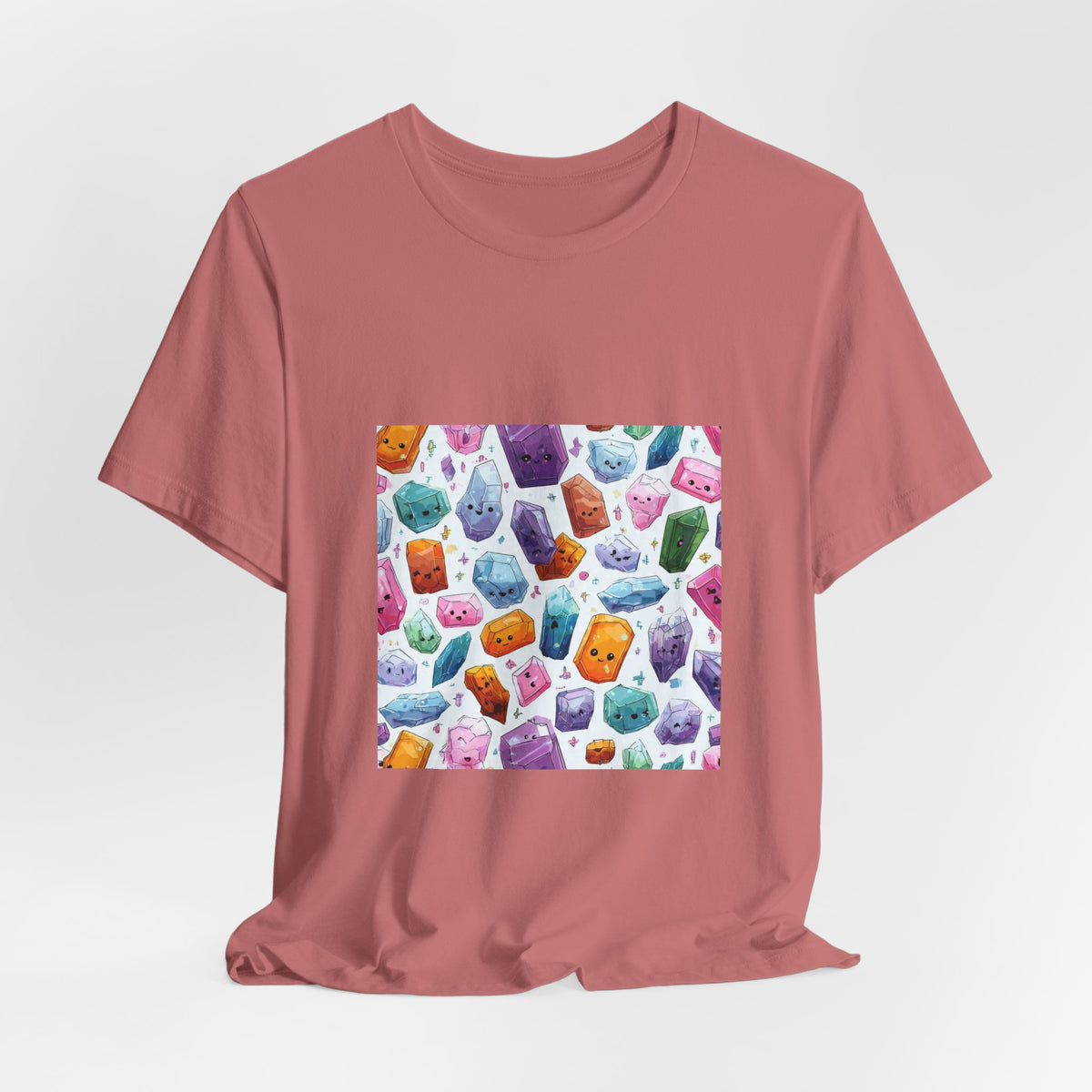 Pastel Crystal Friends T-Shirt | Earthy Reds & Browns