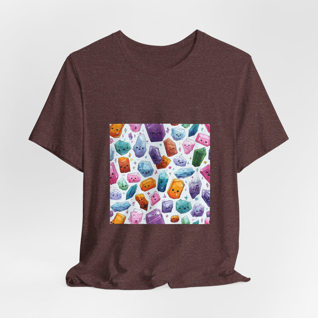 Pastel Crystal Friends T-Shirt | Earthy Reds & Browns
