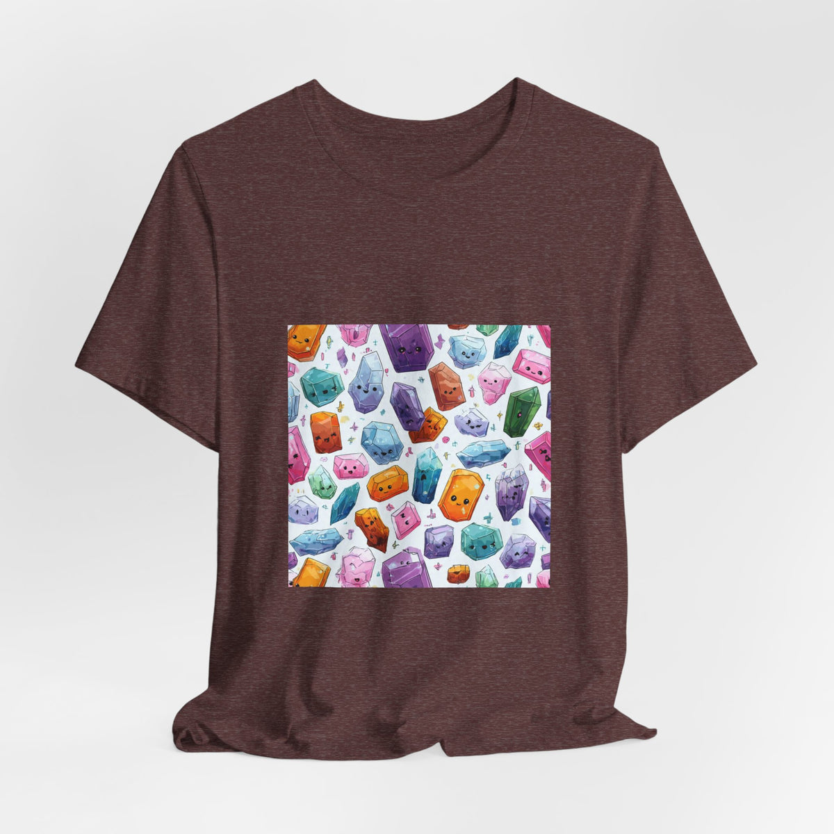 Pastel Crystal Friends T-Shirt | Earthy Reds & Browns