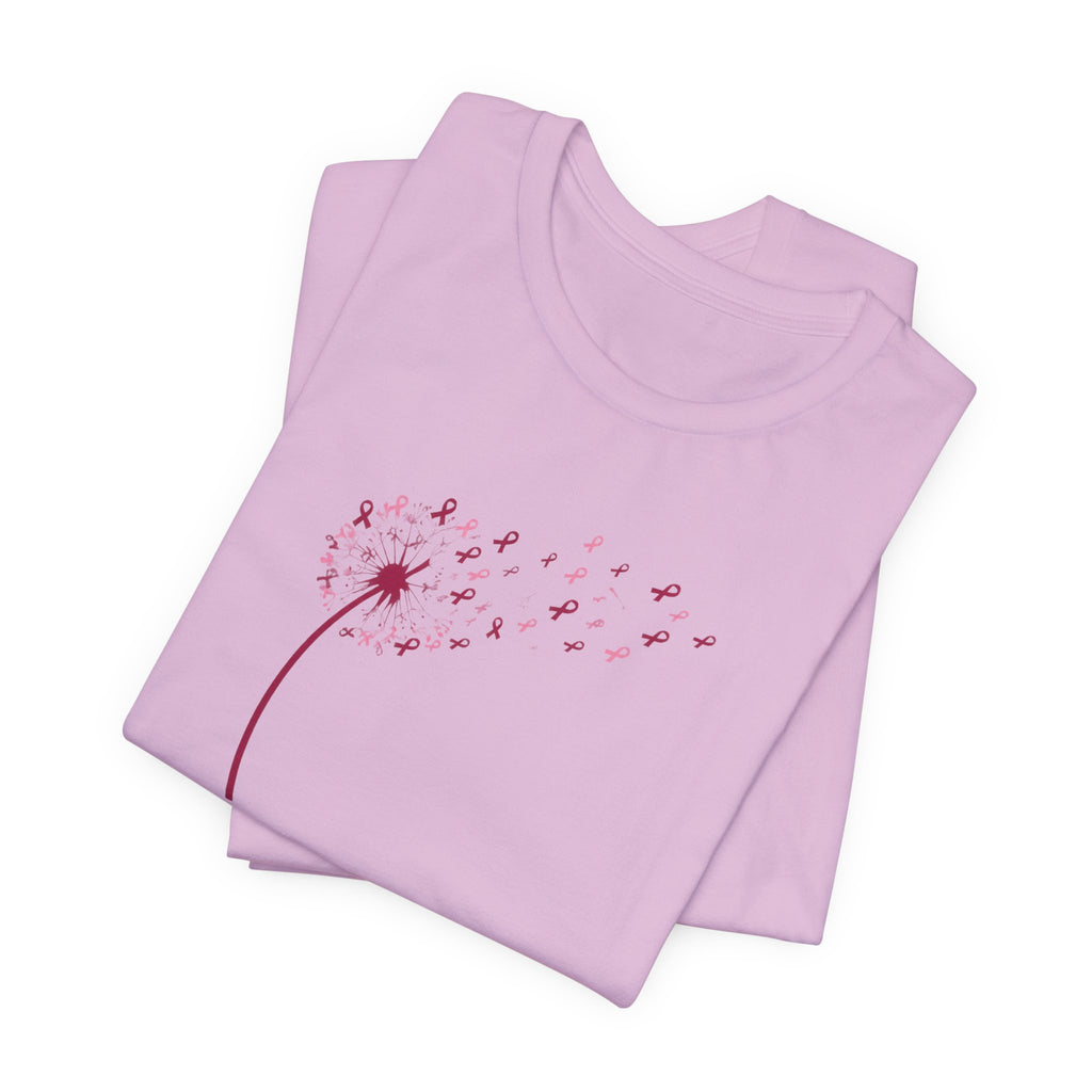 Pink Ribbon Dandelion Breast Cancer Awareness T-Shirt