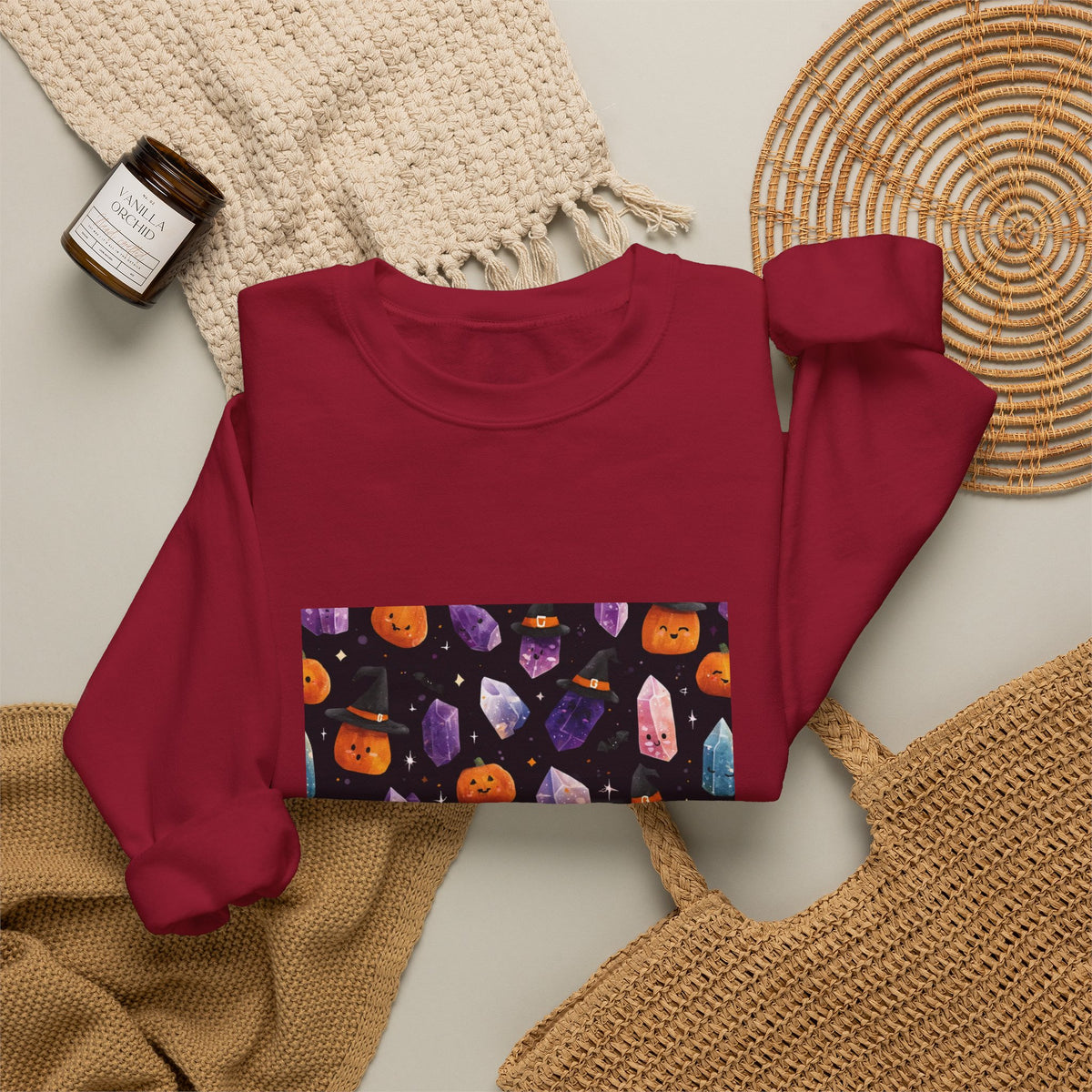 Halloween Crystal Party Crewneck | Earth Tones & Brights