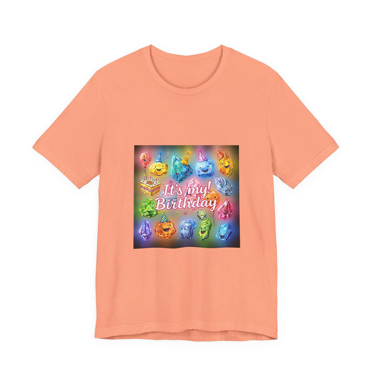 It's My Birthday Crystal Party T-Shirt | Peach & Sunset