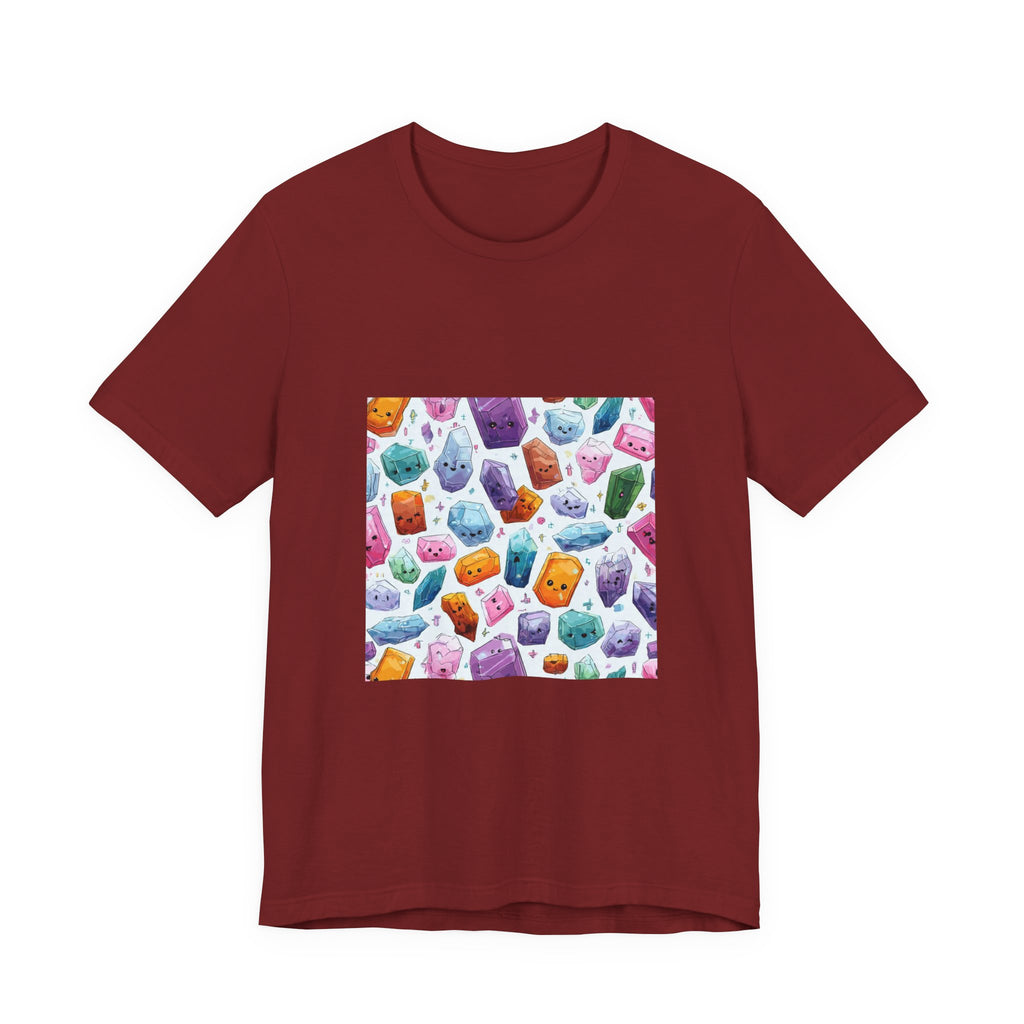 Pastel Crystal Friends T-Shirt | Earthy Reds & Browns