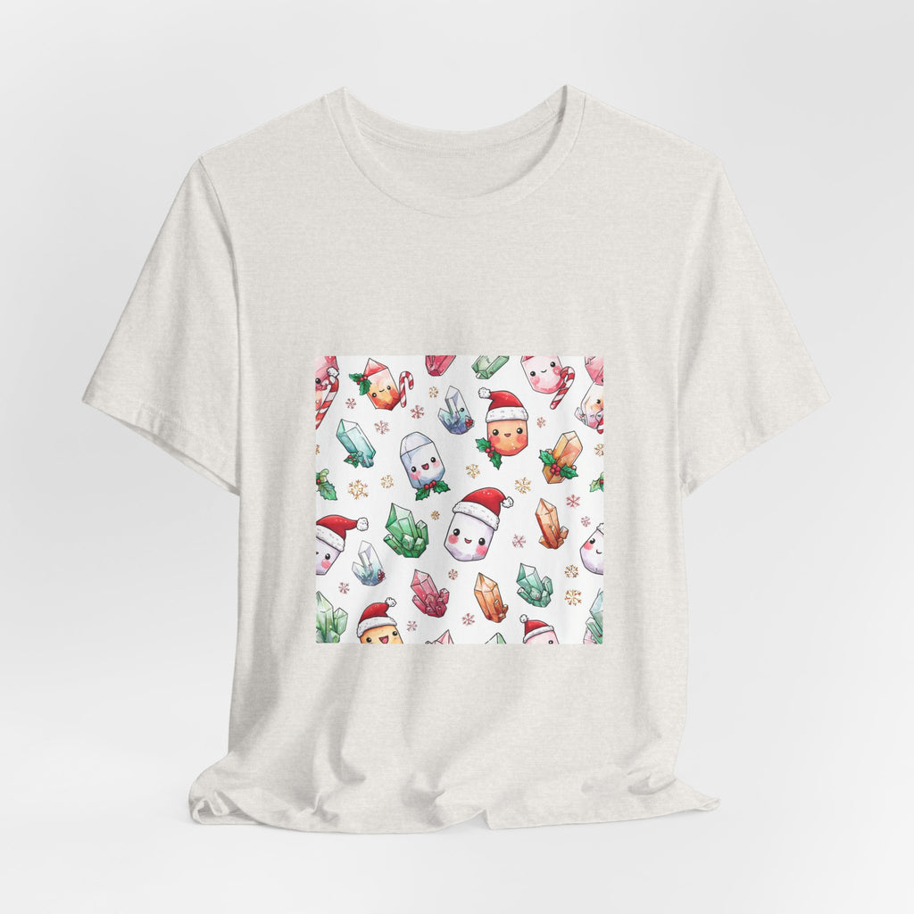 Pastel Christmas Crystal Friends T-Shirt | Sandy Neutrals & Oranges